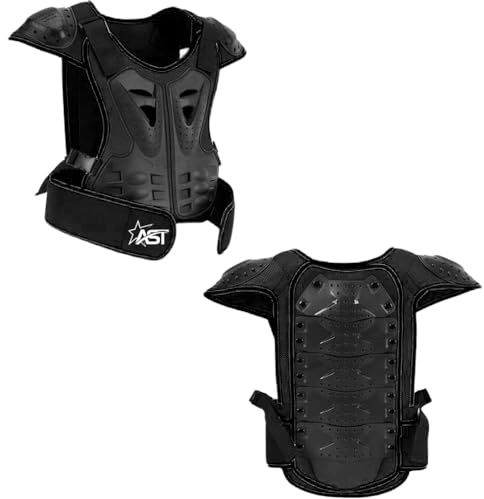 STAR AST Motorcycle Chest Protector Vest Anti-Fall Motorcycle Protective Chest&Back Support Protector for Dirt Motorcycles Snowboarding Skiing Skating Scooter, Black