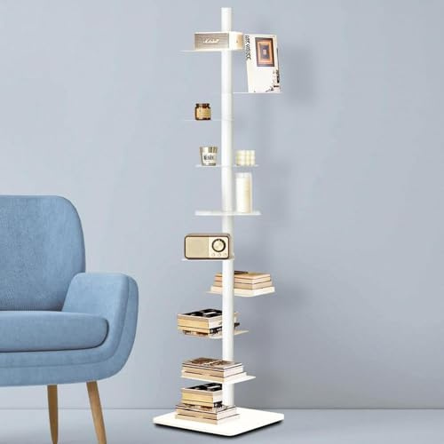Generisch 9-stöckiges Metall-Bücherregal mit platzsparendem Design, Eckregal für kleine Räume, vielseitiges Ausstellungsregal für Homeoffice