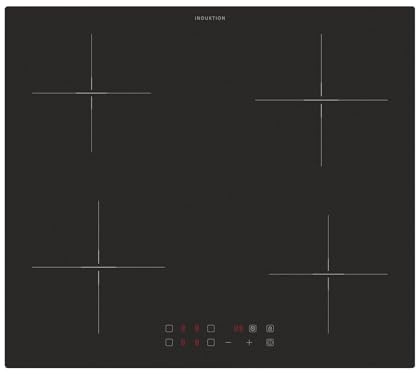 Oranier Kochfeld 60 cm Induktion KFI900 autark - Glaskeramik Induktionskochfeld mit 4 Kochzonen roter LED Anzeige & Touch Control Steuerung
