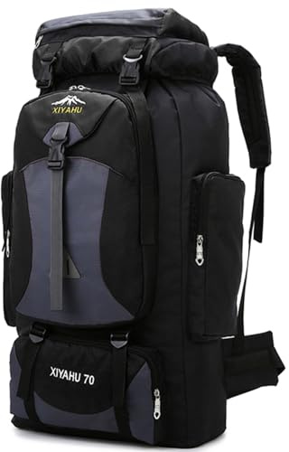 Lawaia 70L Hiking Backpack Camping Large Walking Waterproof Rucksack for Men Womens Lightweight Survival Sports and Outdoors Travelling Daypack Luggage Touring Cycling Bag