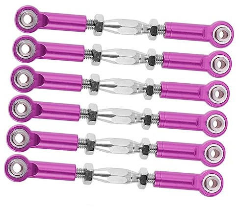 FRCOLOR 6Pcs Adjustable Turnbuckle Rod Linkage for Rc Trucks Compatible with Redcat Hsp Racing Upgrade Parts Purple