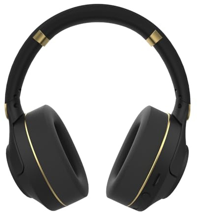 İnca IBK-503S Bluetooth-hörlurar, trådlösa over-ear headset med mikrofon, upp till 12 timmars uppspelning, AUX och SD-kortplats, ergonomisk design för musik och spel (svart)