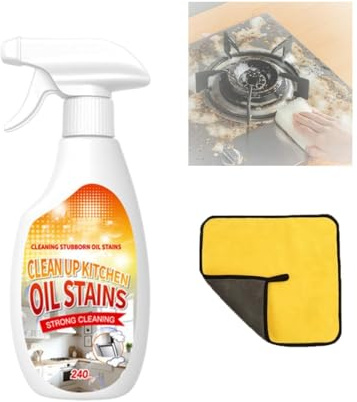 Hochleistungs-Fettlöser mit sanfter Formel und schneller Wirkung, Fettlöser, Küchenreiniger-Spray, Gasherdreiniger (1 Set)