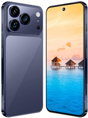 COTSRGT I17 Pro Max Unlocked Phone, Android 15.0 OS, 7.3-inch High-definition Screen Smartphone, 8000mAh Battery, 16GB RAM 1TB ROM Dual SIM Dual Standby Cellphone, Sim-Free Smart Phone,Blue-7.3 Inch