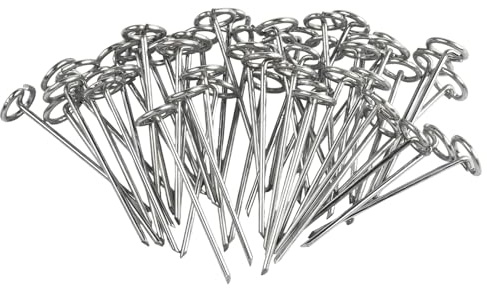 50pcs Metal Garden Fabric Stakes for securing lawn mulch and landscaping materials, suitable for outdoor use with weather resistant coating (25.4cm)
