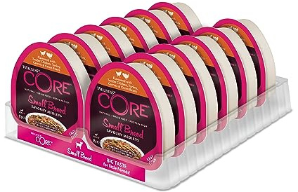 Wellness CORE Savoury Medleys 12 x 85g, Poulet/Dinde – Pâtée pour Petits Chiens, sans Céréales, Naturelles, Hypoallergénique, Riche en protéines, À Haute Teneur en Viande,