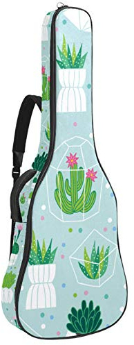 Gitarrentasche mit Reißverschluss, wasserdicht, weich, für Bassgitarre, Akustik- und klassische Folk-Gitarre, Pink Flower Cacti