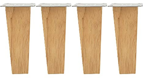 4 Stück Holz Sofabeine Möbelfüße,Möbelbeine Eiche,Massivholz Ersatz Tischbeine,Quadratische Schrankbeine,für Sessel,Schrank,Bett Kaffeetisch TV-Schrank Füße,mit Montagezubehör,Holzfarbe (20cm)