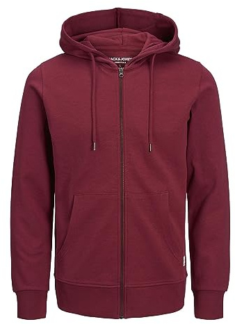 Jack&Jones Men's JJEBASIC Sweat Zip Hood NOOS Sweater, Rhododendron, XXL
