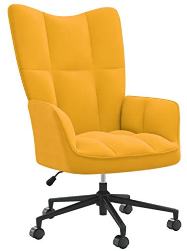 Homgoday Relaxsessel Fernsehsessel Ruhesessel Loungesessel TV-Sessel Schlafsessel Lesesessel Relaxliege Einzelsofa Sessel Einzelliegesessel für Wohnzimmer Schlafzimmer Senfgelb Samt