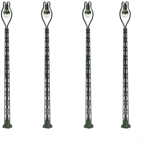 4 Stück Modelleisenbahn Lichter Gittermast Licht Spur N Licht Layout 1:160 Landschaft Modell Bahn Lampe Strassenlampen