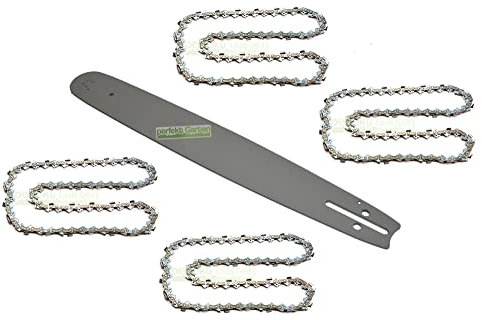 40cm 1,3mm 3/8 57 TG Barra guida + 4 catene compatibili con Einhell BG-EC/PKS