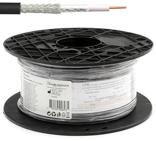 RG58 100m Koaxialkabel — 50 Ohm antennenkabel für SMA BNC TNC PL259 UHF FME N Stecker — 5mm coax kabel verlängerung — CB funk HAM radio WLAN Internet Router 4G 5G 6G GSM — Hergestellt in Italien