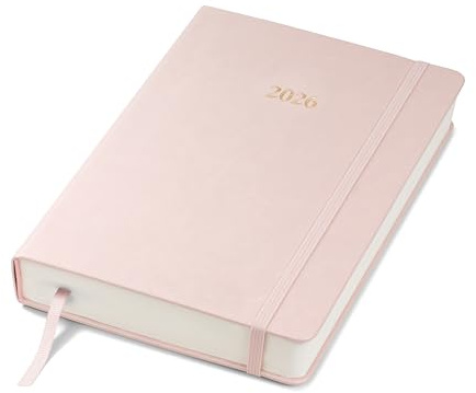 Wykeham's Executive 2026 Tagesbuch Journal – Eine Seite pro Tag – Mit deutschen Feiertagen – Mit Personalisierung erhältlich (Rosa, A5)
