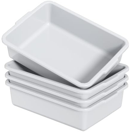 Lasbily Caja de plástico de 13 L para autobús, cuenco de lavado, cubeta de lavado de platos, 4 paquetes