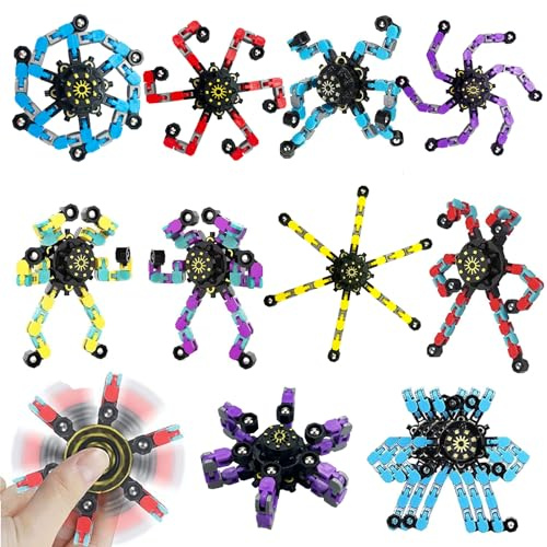 Transformable Fidget Spinner, Robot Finger Toy with Chain, Stress Relief Toy for Adults and Teens (20)