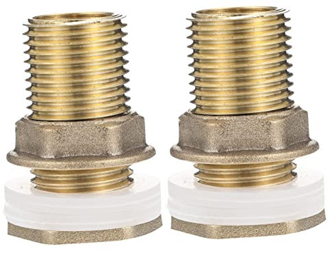 Hohopeti 2stücke Schottverschraubung Messing Stecker Weibliche Gewinde Anschlüsse Für Wasserein Und Auslässe Im Haushalt Und Gewerbe