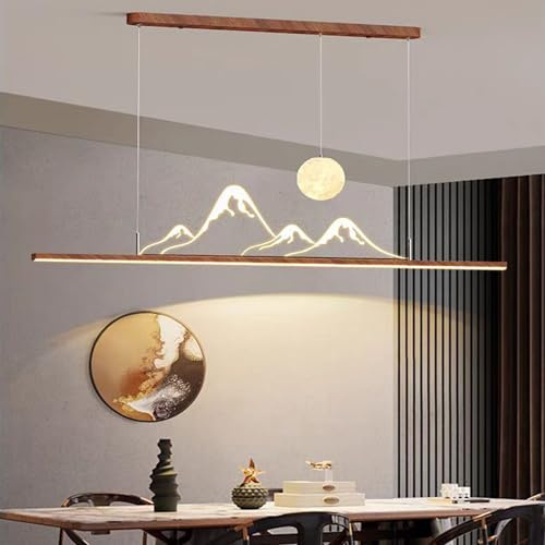 DDYY 100cm LED Pendelleuchte Esstisch dimmbar Moderne Hängeleuchte Mit Fernbedienung Linear design hängelampe esstisch Höhenverstellbar Esstischlampe hängend Esszimmer Küche büro (L100cm)