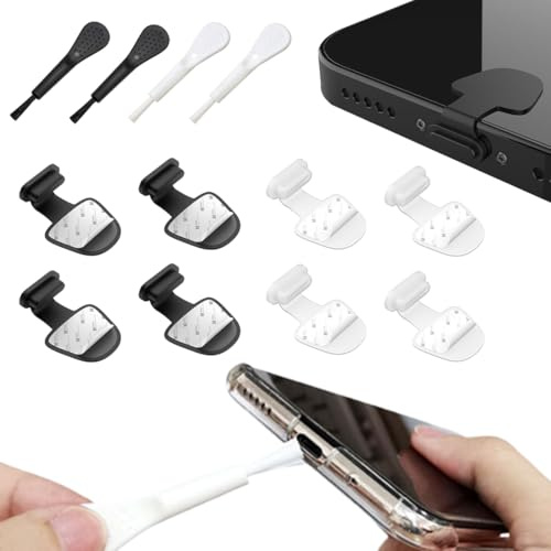 FENQURO 8-pack typ C-dammproppar, dammskydd av typ C för dammladdningsport, skyddar dina enheter med USB-C-antidammkontakt, skyddshölje mot förlust