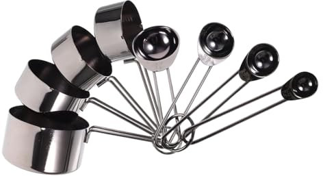 MAGICLULU Tazas y Cucharas Medidoras De Precisión Juego De 8 Unidades Acero Inoxidable