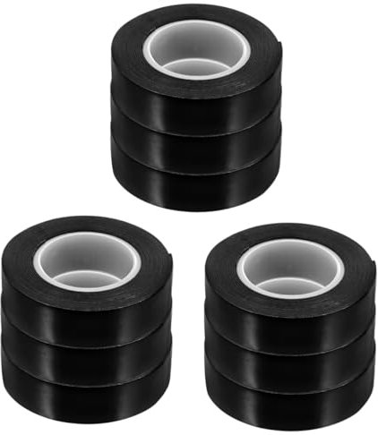 Healifty 9rolls Rubber Friction Tape Electric Tape Electrical Insulation Black Insulation for Wire Management