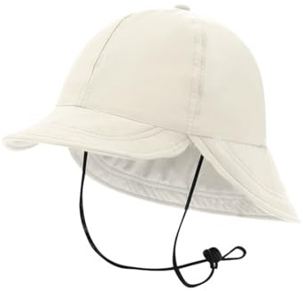 BLUECHOLON Casquette avec protection du cou, 6 panneaux, visière et rabat arrière, cordon réglable, polyester