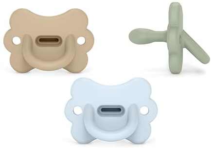 Suavinex, Pack 3 Chupetes Todo Silicona, Bebés 0/6 Meses, Recién Nacidos, Tetina Fisiológica Sx Pro, Blandito y Flexible, Ideal Dormir, Respeta Desarrollo Bucodental, Butterfly, Azul, Verde, Beige