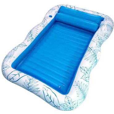 Zattera da piscina, materassino gonfiabile da piscina, zattera portatile con portabicchieri, abbronzatura e giochi d'acqua, per vacanze, cortile, viaggi, fiume, spiaggia, lago, 210 x 160 cm