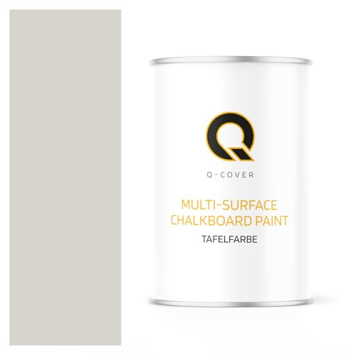Q-COVER Tafelfarbe matt | Grauweiß RAL 9002 | 1L | Kreidefarbe für Möbel, Holz, Wände, Metall