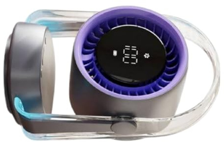Vdaxvme Ventilador de escritorio recargable con diseño de oscilación de 100 velocidades, funcionamiento silencioso, luz nocturna azul, alimentado por USB, ventilador de refrigeración recargable