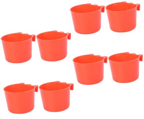 LOLIPPYY Lot De 8 Mangeoires à Oiseaux pour Cage Bols Alimentaires Résistants, en Plastique Léger 8,3x8,3x6 Cm, pour Alimentation Et Abreuvoir Intérieur, Adaptées Aux Oiseaux Et Petites Volailles