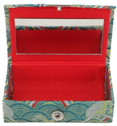HOMSFOU Étui à Rouge à Lèvres Boîte de Rangement Cosmétique en Tissu Portable Style Chinois Élégante et Pratique pour Paquet à Main pour Bureau et Soirées