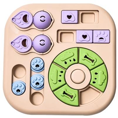 Generisch Leckerer Spender für lustiges Futter- Denkspiel zum gegen Langeweile für Hunde, Welpen Katzen – Geistige Stimulation gegen Langeweile (Beige, 28cm)