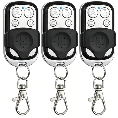 3PCS Telecommande Universelle Portail Compatible 433.92 MHz, Télécommande Garage sans Fil à 4 Boutons, Bip Portail Universelle Copieuse pour Porte de Garage et Voiture