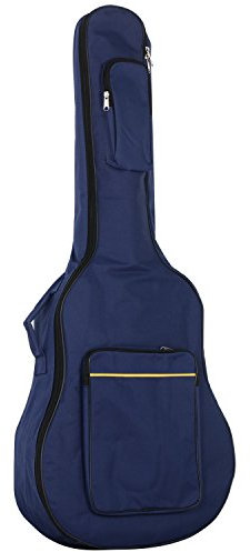 TRIXES Full-Size-Gitarrentasche mit Schultergurten, wasserdichtem gepolstertem Koffer, Bass, akustischer und klassischer Gitarren-Gigtasche, perfekt für unterwegs, Gitarrenzubehör Blau