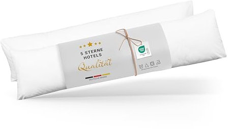 ZOLLNER 2er Set Stillkissenbezug in 40x200 cm - Mischgewebe - mit Reißverschluss - waschbar bis 60°C - Oeko Tex® Zertifiziert