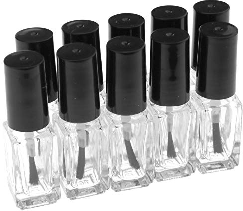 10 leere quadratische Glas-Nagellack/Nagellack/Nagelkunst-Flasche