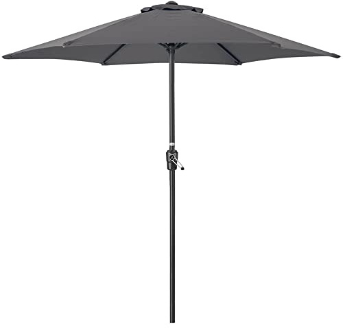 CHRISTOW Garden Parasol Umbrella Polyester Canopy Steel Sunshade With Crank Handle