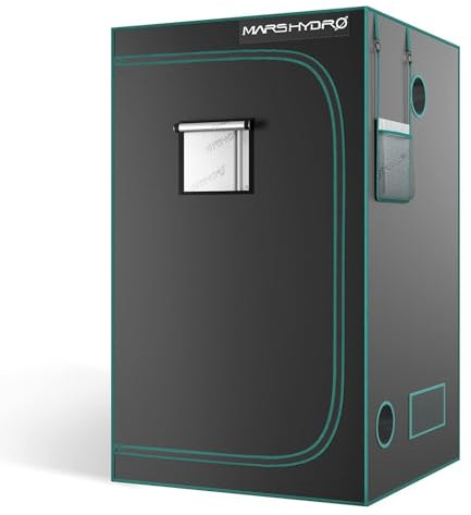 MARS HYDRO Tente de Culture 120x120x200cm,Tente de Culture intérieure réfléchissante Mylar Tentes de Culture hydroponique,Plateau de Sol Amovible,pour l'espace de Croissance des Plantes