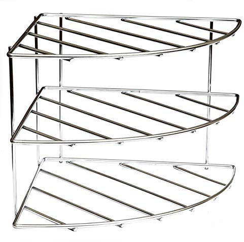 Amtido 3-Tier Plate Rack Kitchen Cupboard Organiser 2 Pack – Chrome Corner Shelf Plate Organiser for Bowls, Mugs, Pans, Dishes – Metal Dish Rack for Pantry, Countertop, Cabinet