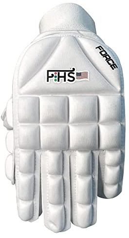 Guantes de hockey sobre césped para hombre, color blanco, dedo completo (S, Force - dedo completo)