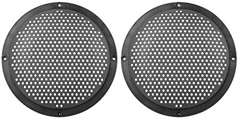 X AUTOHAUX 2 x 15,2 cm große Kunststoff-Audio-Lautsprecher-Abdeckung, Netz-Subwoofer-Grill, Hupenschutz, dekorativer Kreisgitterschutz, schwarz, für Auto