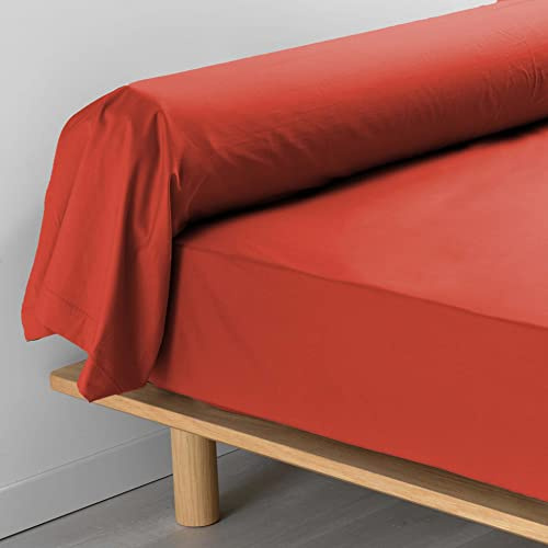 douceur d'intérieur Kissenbezug für Nackenrolle, 85 x 185 cm, Terracotta, Terrakotta