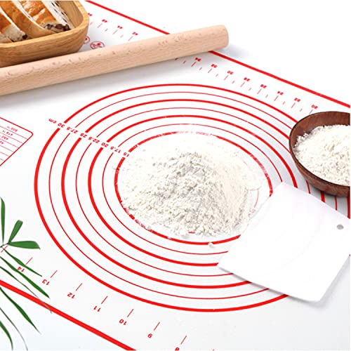 Nemor Silicone Pastry Sheet for Rolling Dough, Fondant, Pie Crust - Non Slip, Non Stick, Extra Thick, Oven Liner, Counter Mat (16 x 20, Red)