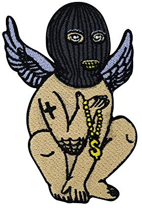 Finally Home Gangster Engel mit Skimaske Patch zum Aufbügeln | Hip Hop Patches, Tattoo Bügelflicken, Flicken, Aufnäher
