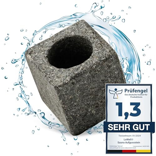LoWell® Sauna Aufguss Stein - Sauna Zubehör für den idealen Sauna Aufguss mit Mentholkristallen - Verdampfer Stein für ätherische Öle - Einzelkammer