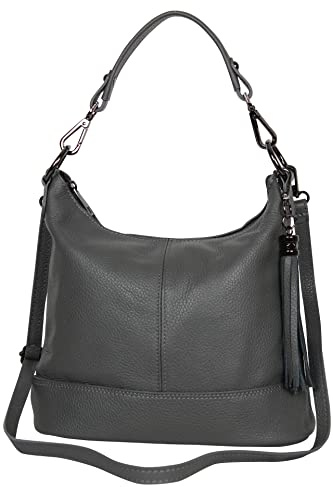 AmbraModa GLX09 - Damen Handtasche Schultertasche Beutel aus Echtleder