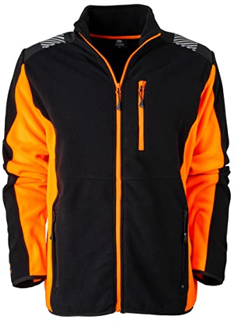 FORSBERG Sikkar, bequeme Forst Fleecejacke, leicht, hochwertig und stylisch, Farbe:schwarz/orange, Größe:XL