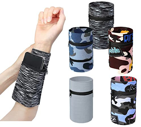 Mini Wrist 5 Stück Sporttasche Handgelenk Geldbörse Reißverschluss Armband Schweißband Sport Aufbewahrungstasche Tasche Geldbörse mit Reißverschluss für Outdoor Laufen Wandern Radfahren und mehr