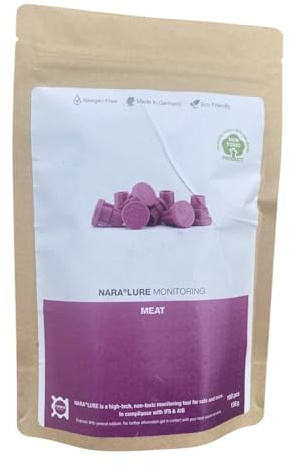 Nara Attractifs pour rongeurs Spécial Tapette | Arôme Viande (100 pc) |Tous Types de Rongeurs | Appâts Rongeurs | Attractif pour Souris et Rats| sans Danger pour Les Enfants et Les Animaux